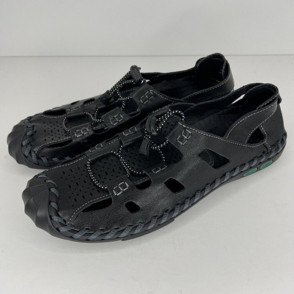 Black Closed Toe Sandals Mens Size 11 US 44 EU Casual Trail/Beach Shoes Slides